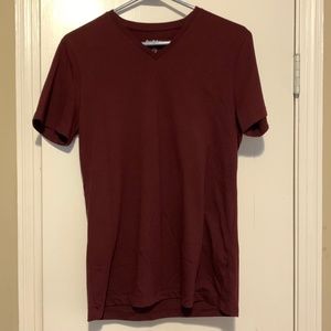 Men's small Goodfellow maroon v-neck t-shirt.
